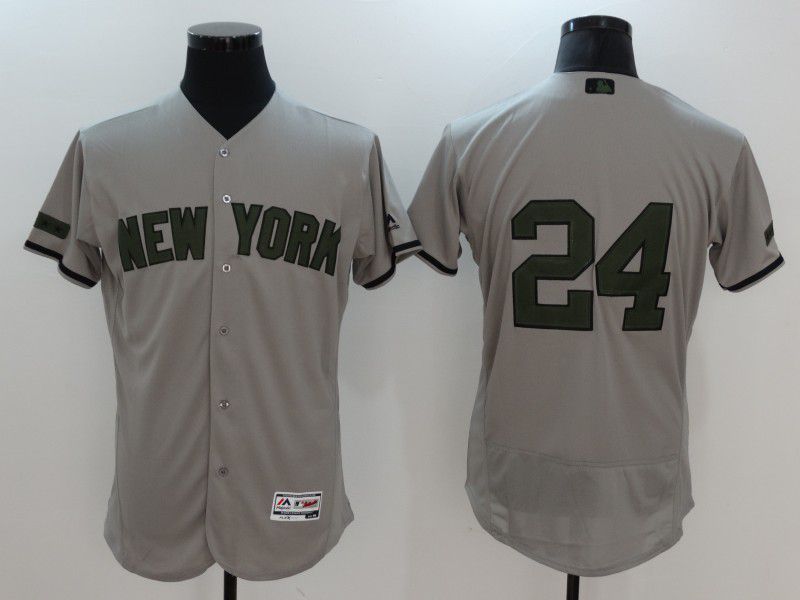 2017 Men MLB New York Yankees #24 Gary Sanchez Grey Elite Commemorative Edition Jerseys